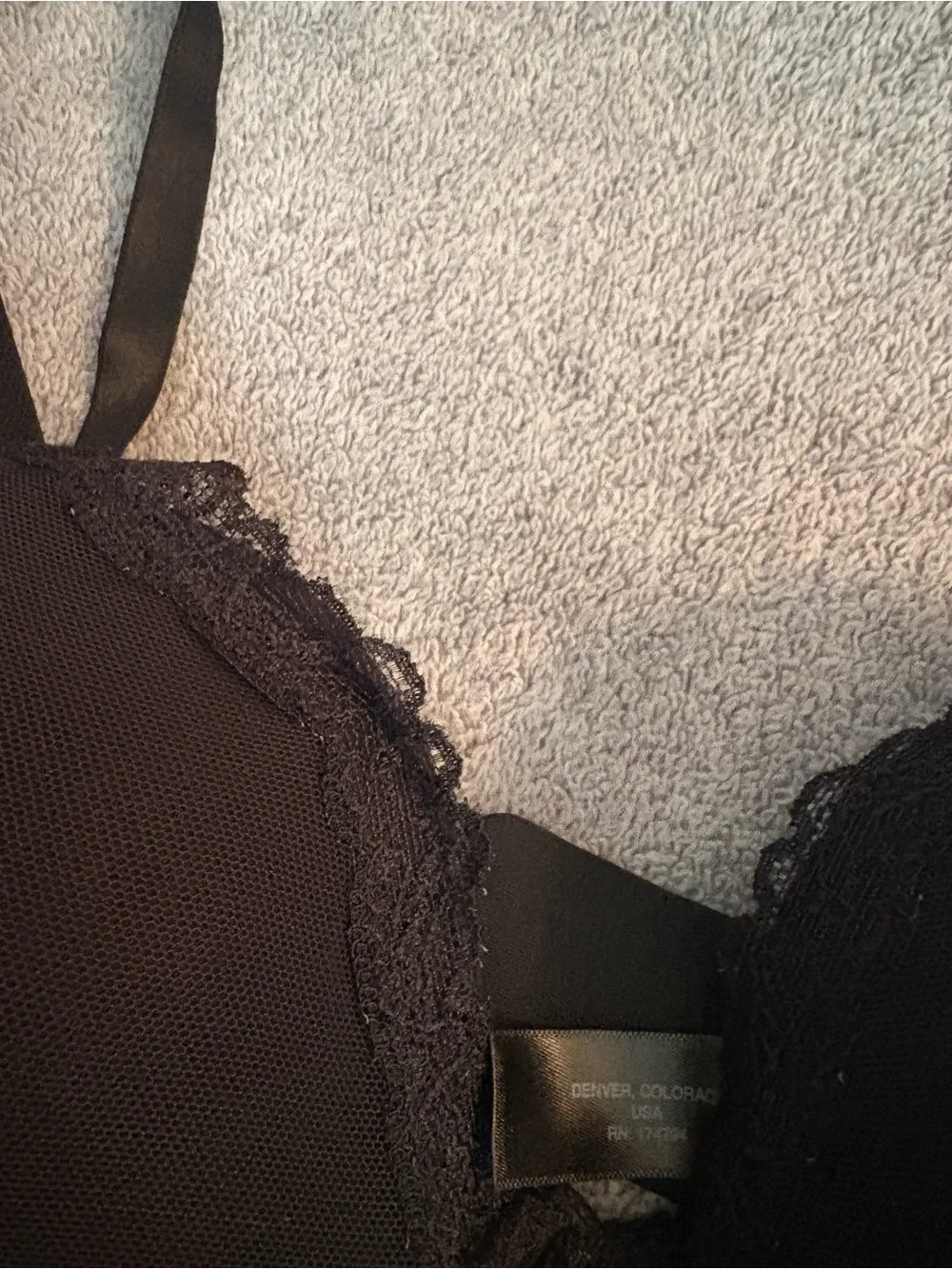 Pepper Bra Size 36B Demi Mesh Lace Black Underwire  Lightly Lined